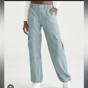 Aeropostale Cinched Hem Blue / Grey Cargo Pants, women’s, XS